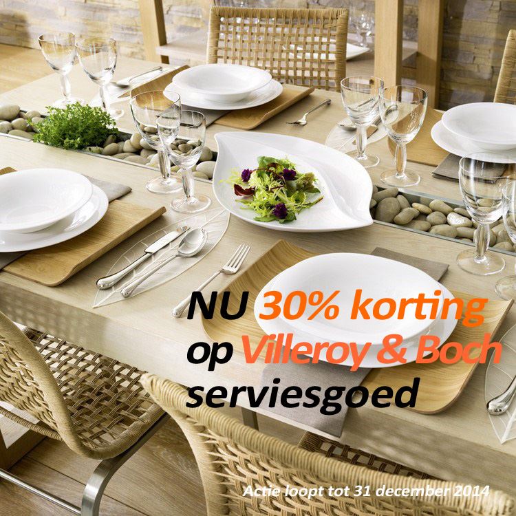 30% korting op héél veel Villeroy en Boch serviezen