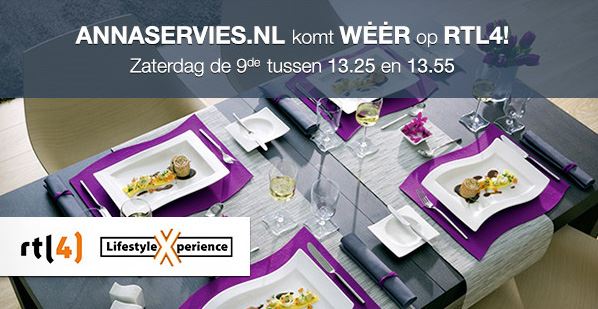 Annaservies.nl 9 maart a.s. bij TV programma  LifestyleXperience+