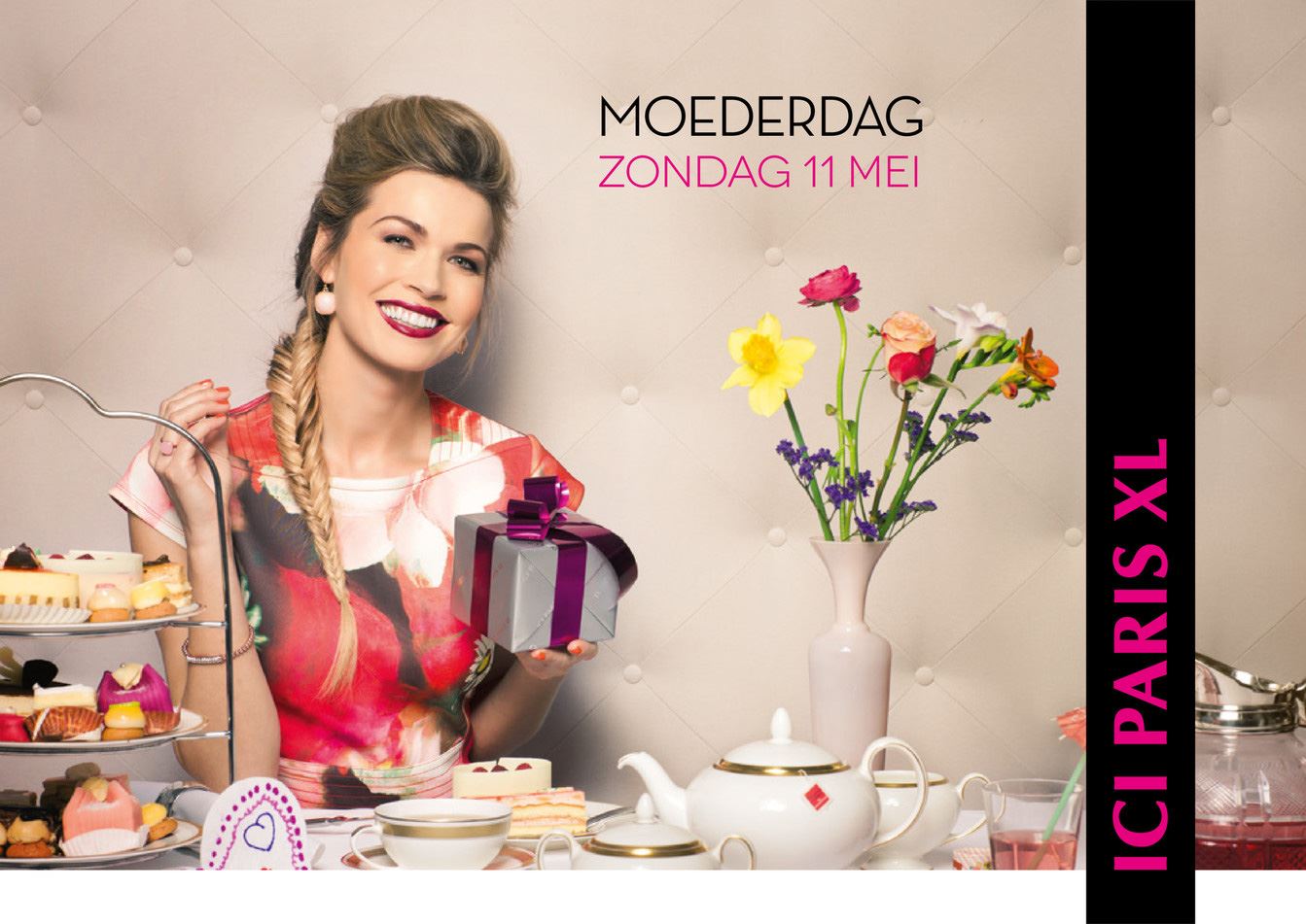 ICI PARIS XL Moederdag reclame met serviesgoed van Annaservies.nl