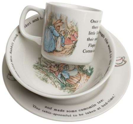 Peter Rabbit of Pieter Konijn, schattig kinderservies van Wedgwood