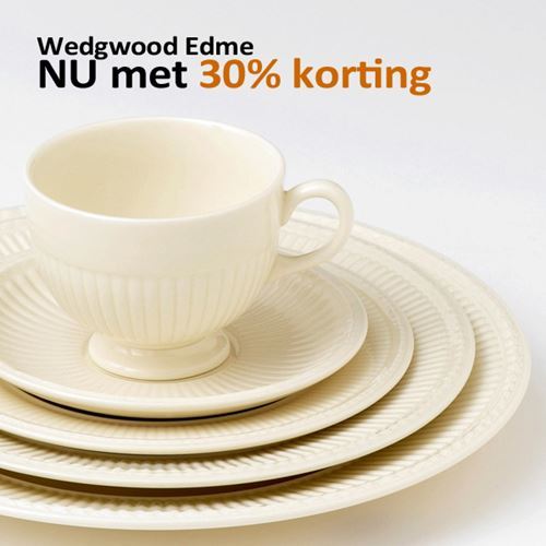 Wedgwood Edme en Solar servies nu met 30% korting