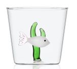 Ichendorf Milano Marine Garden Waterglas White Fish Green Seaweed 340 ml