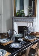Gien Les Dépareillées Bleu Dinerbord 27 cm + 28 cm - set van 6