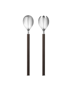  Georg Jensen Bernadotte Saladebestek RVS + hout