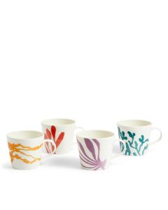 Royal Doulton 1815 Bright Beker Multicolour Mixed Pattern 380 ml - set van 4