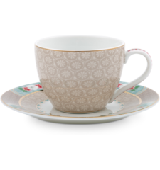 Pip Studio Blushing Birds Espressokop en schotel 0.12 ltr - khaki