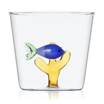 Ichendorf Milano Marine Garden Waterglas Blue Fish Amber Seaweed 340 ml