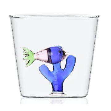 Ichendorf Milano Marine Garden Waterglas Pink Fish Blue Seaweed 340 ml