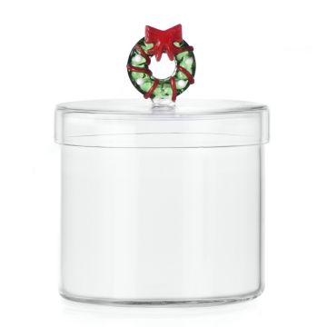 Ichendorf Milano Christmas Tales Glazen Opbergdoos met Kerstkrans 