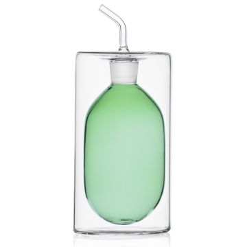 Ichendorf Milano Cilindro Colore dubbelwandige olie- en azijnfles 250 ml - groen