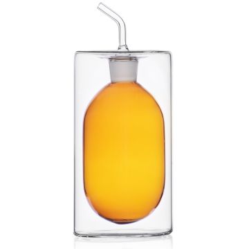 Ichendorf Milano Cilindro Colore dubbelwandige olie- en azijnfles 250 ml - okergeel