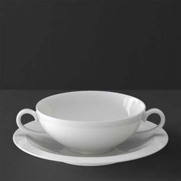 Villeroy & Boch White Pearl Soepkop 0.40 ltr en schotel