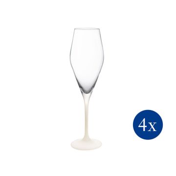 Villeroy & Boch Manufacture Rock Blanc Champagneglas - Set van 4