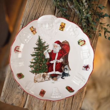 Villeroy & Boch Christmas Toy's Fantasy Schaal met kerstmanreliëf 