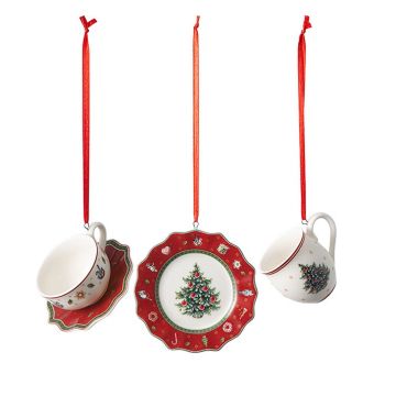 Villeroy & Boch Christmas Toy's Delight Decoration Ornamenten Serviesset Rood - set van 3