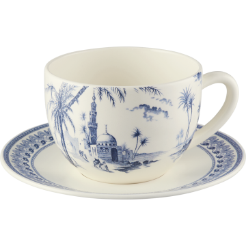 Gien Les Dépareillées Bleu Jumbo Kop met schotel - 450 ml