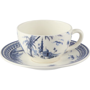 Gien Les Dépareillées Bleu Theekop en schotel 160 ml  - set van 2