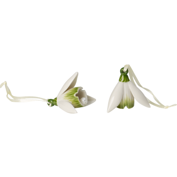 Villeroy & Boch Pasen Mini Flower Bells Porseleinen Hanger Sneeuwklokje - set van 2