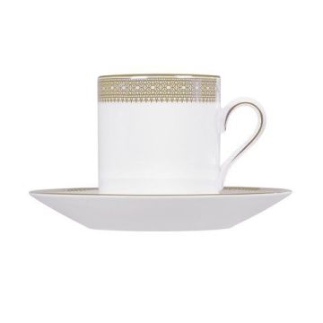 Wedgwood Vera Wang Lace Gold Espressokop 0.08 ltr en schotel