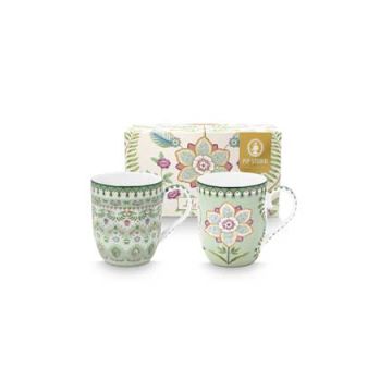 Pip Studio Lily & Lotus Beker Klein 145 ml Light Green - set van 2