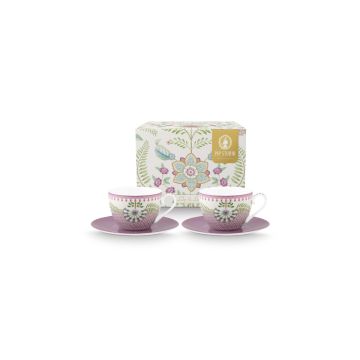 Pip Studio Lily & Lotus cappuccinokop en schotel 280 ml - set van 2