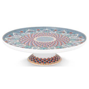 Pip Studio Flower Festival Taartschaal 21 cm op voet Light Blue