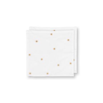 Pip Studio Dot Delight Servet Embroidery Stars Gold 40x40 cm - set van 2