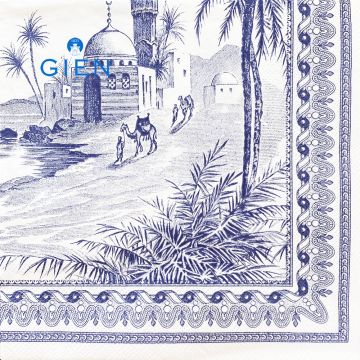 Gien Les Dépareillées Bleu Servetten 33x33 cm - 20 stuks