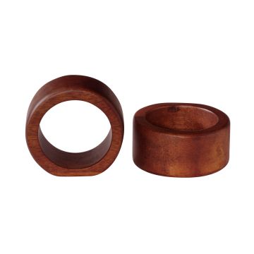 ASA Selection Wood Servetring Rond Glad - Set van 2 