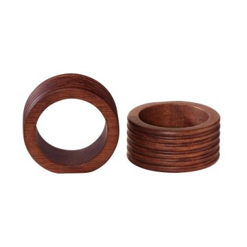 ASA Selection Wood Servetring Rond Rilled - Set van 2 