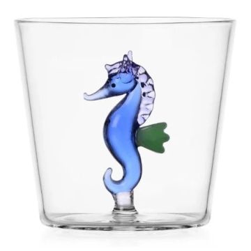 Ichendorf Milano Marine Garden Waterglas Seahorse Blue 350 ml