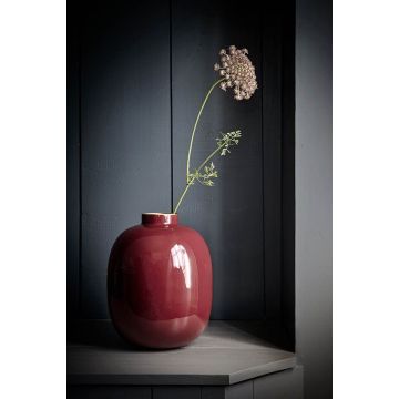 Pip Studio Home Vaas Metaal 32 cm - Donker Rood 