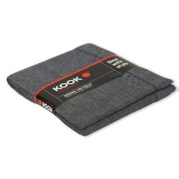 KOOK Tafelkleed gemeleerd Zwart 140x230 cm