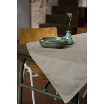 KOOK Tafelkleed washed katoen 140x230 cm - Khaki