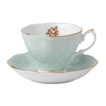 Royal Albert Polka Rose Vintage Theekop en schotel