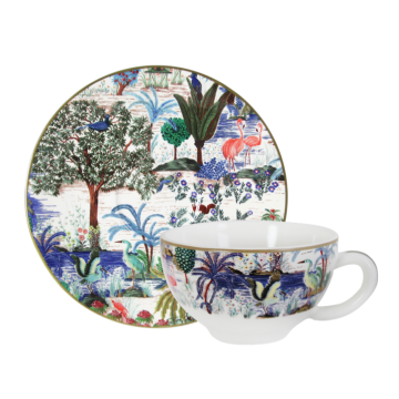 Gien Le Jardin Du Palais Ontbijtkop met schotel - set van 2