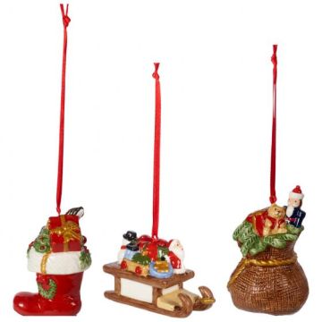 Villeroy & Boch Christmas Nostalgic Ornaments Ornamenten Cadeaus, set 3 delig 6,3 cm