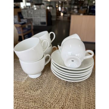 Wedgwood White China Espressokop 0.10 ltr Leigh en schotel set van 6 