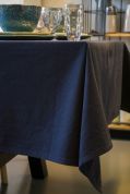 KOOK Tafelkleed washed katoen 140x300 cm Donkerblauw
