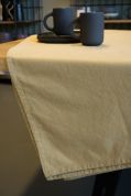 KOOK Tafelkleed washed katoen 140x300 cm - Mosterd