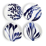 Royal Doulton Pacific Ontbijtbord 24 cm Mix Patterns Blue – Set van 4