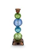 Pip Studio Kandelaar Bead Glas  Blauw/ Groen - 30 cm 