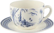 Gien Les Dépareillées Bleu Jumbo Kop met schotel - 450 ml