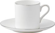 Wedgwood Vera Wang Blanc Sur Blanc Espressokop 80 ml en schotel