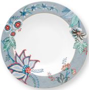 Pip Studio Flower Festival Diep bord 21.5 cm Light Blue