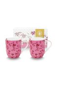 Pip Studio Jolie Flowers Beker Klein 145 ml Pink - set van 2 
