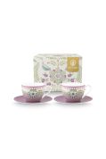 Pip Studio Lily & Lotus cappuccinokop en schotel 280 ml - set van 2