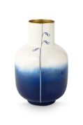 Pip Studio Pip & The Blue Bird Metalen Vaas 30 cm - Tie-dye blauw 