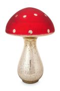 Pip Studio Mushroom Glass Decoratie 40 cm - zilver/rood