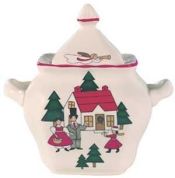 Wedgwood Christmas Village Suikerpot - Jampot